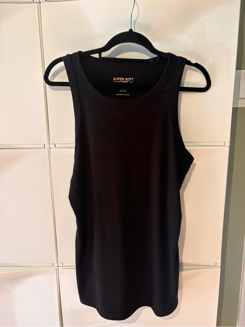 torrid Black Ribbed Scoop Neck Tank Camisole